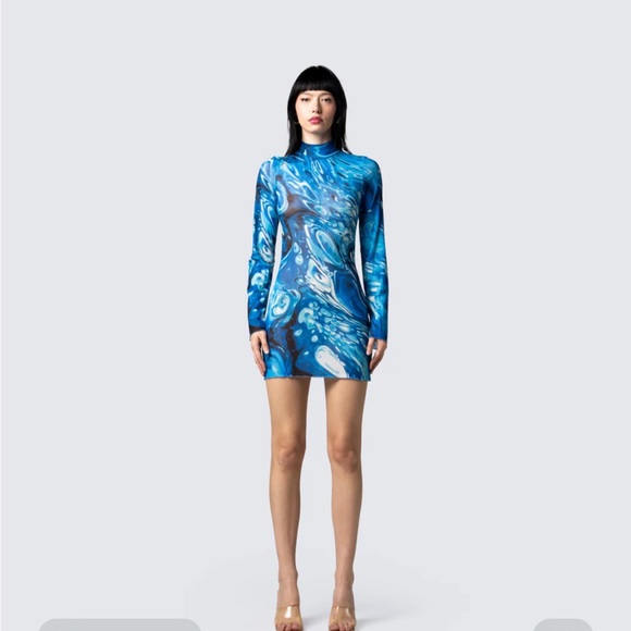 Dakota abstract mini mesh dress - Picture 2 of 4